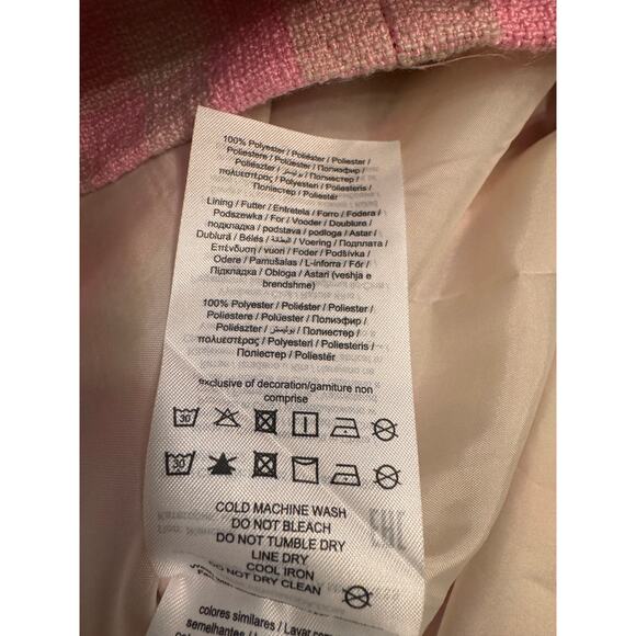 Vero Moda Women's Pink/Cream Gingham Gold Button Dress Short Zip Up Size 8 US - Picture 8 of 8